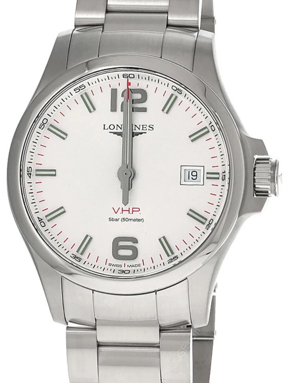 Longines V.H.P. Stainless Steel Men's Watch - White Dial